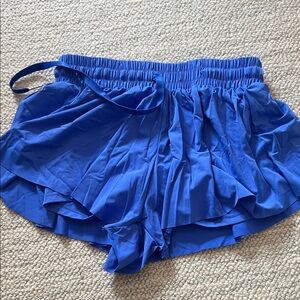 Katie J NYC Royal Blue Ruffle Athletic Shorts